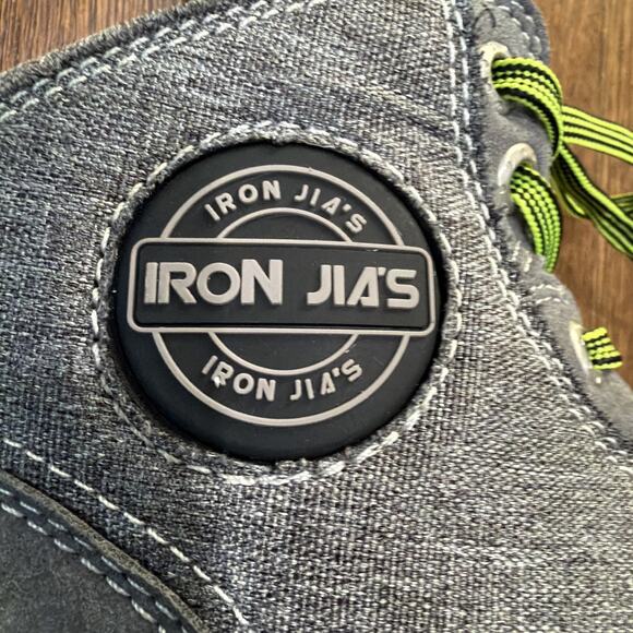 Iron Jias | JIA-016 Grey Denim Casual Motorcycle Riding Sneakers Size Men's 10 - Picture 5 of 16
